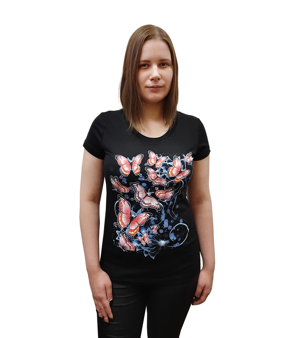 картинка Футболка подростковая Бабочки (светящаяся) от магазина LutchShop.ru